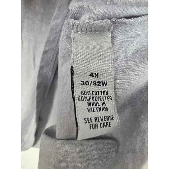 Catherines Flowy Top 4x (30/32) Womens Plus Size Gray V Front V Back Pullover - Picture 4 of 6